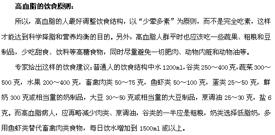 高脂血症的饮食干预与药物使用原则探讨